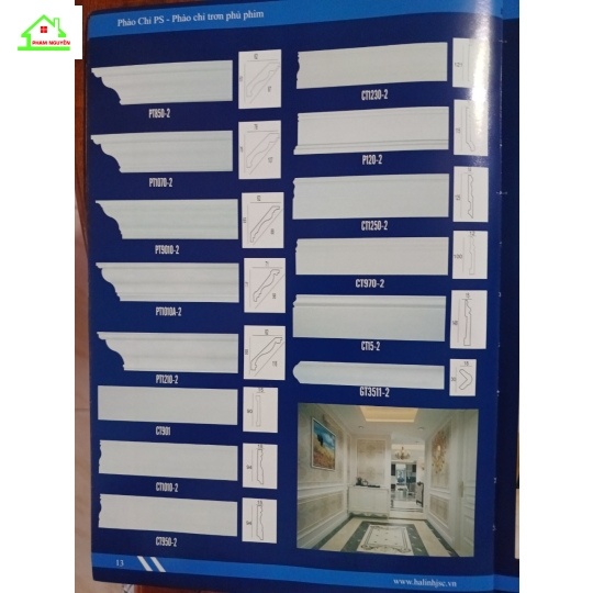 PS phào chỉ trơn phủ phim