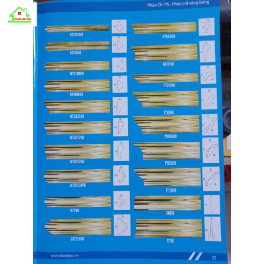 Phào chỉ vàng bóng 